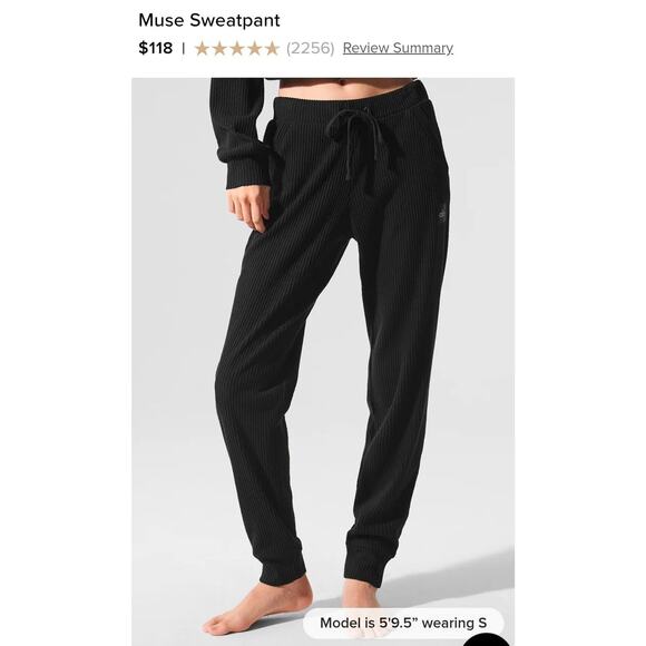 058-Alo Yoga Muse Pants-Black-Small - Picture 1 of 5